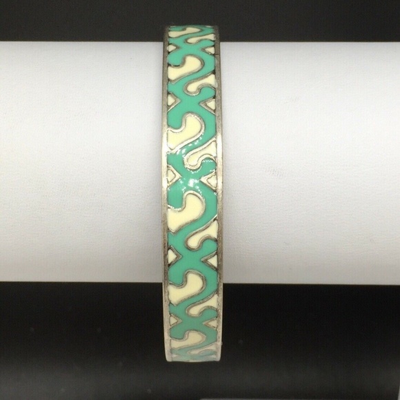 Lucky Brand Jewelry - Lucky Brand Silver White & Green Enamel Bracelet